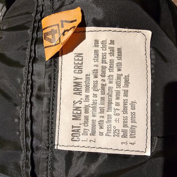 Vintage U.S. Army Dress Green Uniform Coat Jacket 38L Gold Buttons Military Issu - Picture 5 of 11